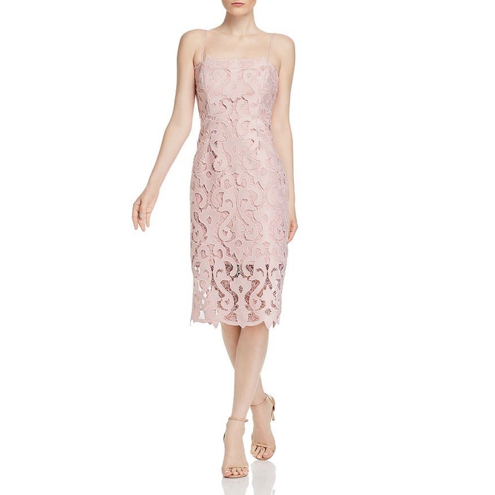 Bardot Lina Lace Sheath Dress in Pink Rose Size 6